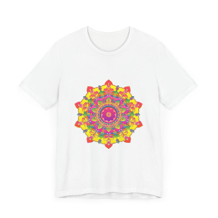 Beautiful and vibrant mandala tee with colorful floral design, perfect for adding a pop of color to your wardrobe