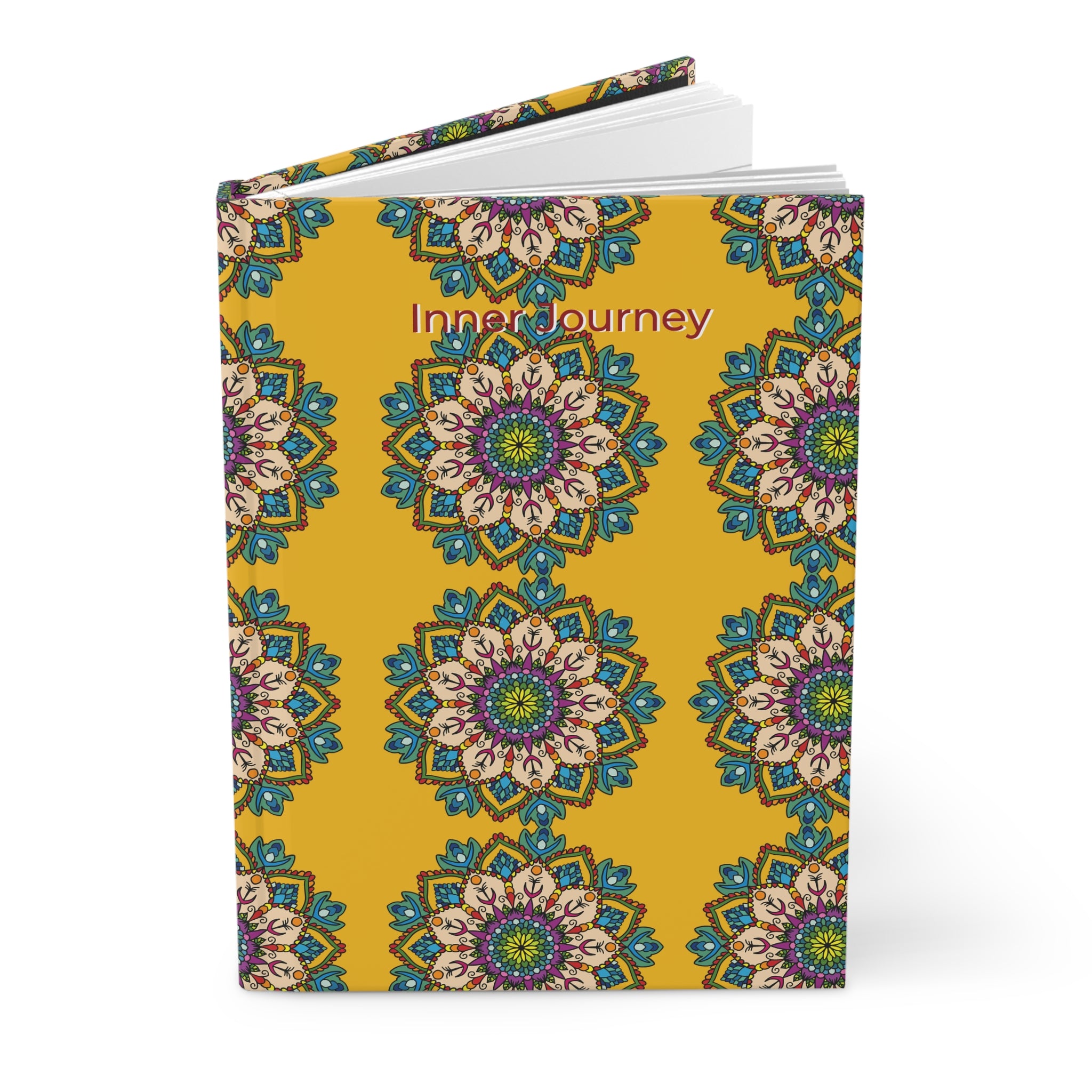 Mandala Sunshine Hardcover Journal — Vibrant Yellow Diary for Creativity & Introspection
