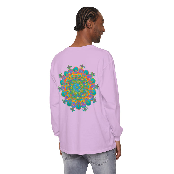 Colorful and intricate mandala design long sleeve t-shirt for men and women