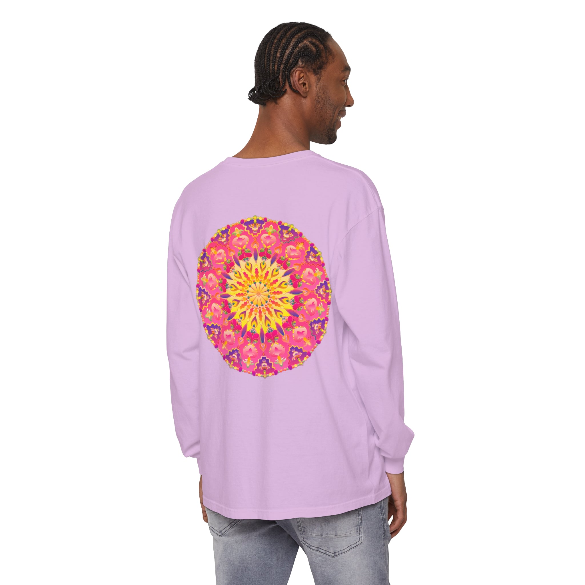 Colorful and intricate mandala design long sleeve t-shirt for all genders