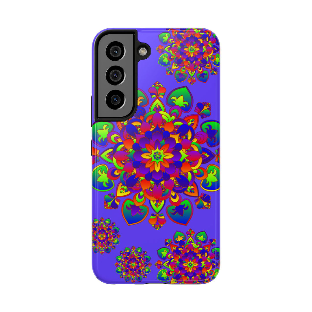 Colorful hand drawn mandala rainbow design phone case for stylish protection