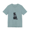 Black Cat Watercolor T-Shirt with Mystical Design - Stylish and unique shirt featuring a beautiful watercolor cat illustration