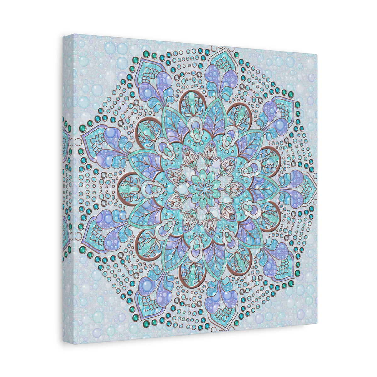 Mandala Canvas Wall Art – Blue and Purple Boho Meditation Decor