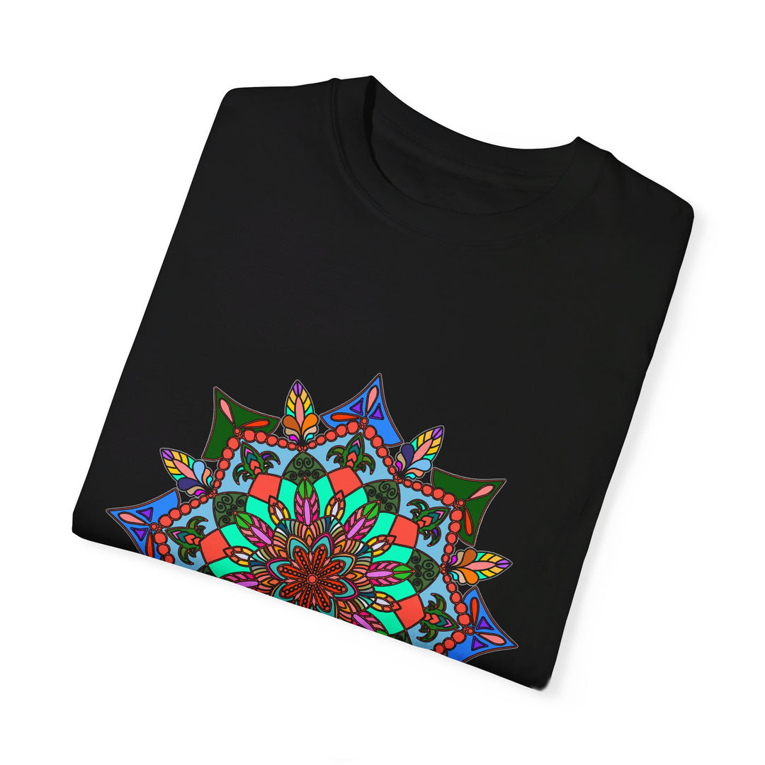 Unisex Mandala T-Shirt - Hand-Drawn Design on 100% Ring-Spun Cotton Fabric - Garment-Dyed for Maximum Comfort - Perfect for Casual Wear