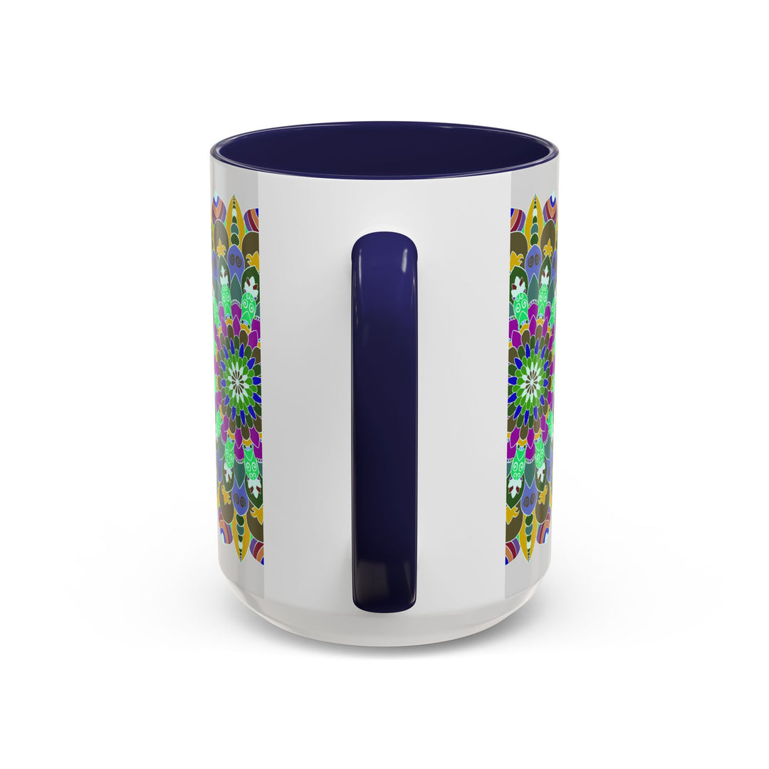 A beautifully designed ceramic mug featuring a colorful and serene mandala art pattern