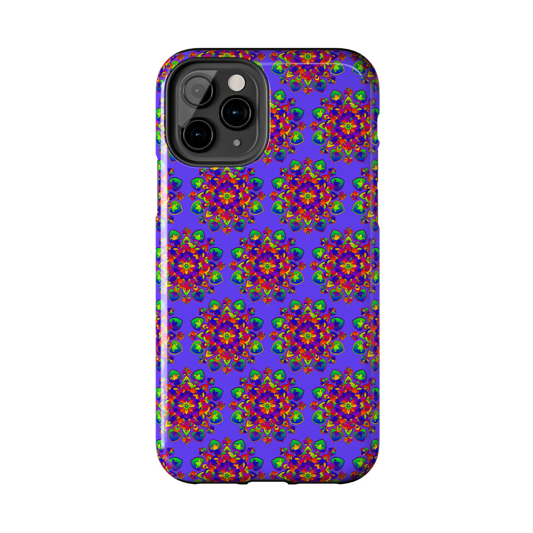 Tiled Hand Drawn Mandala Rainbow Phone Case - Standard alt text 40