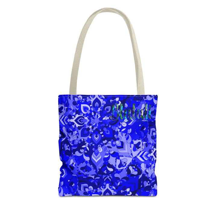 Borsa tote con design mandala blu per un uso quotidiano elegante