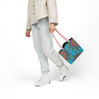 Canvas Tote Bag in Bright Tropical Colors for Summer Fun