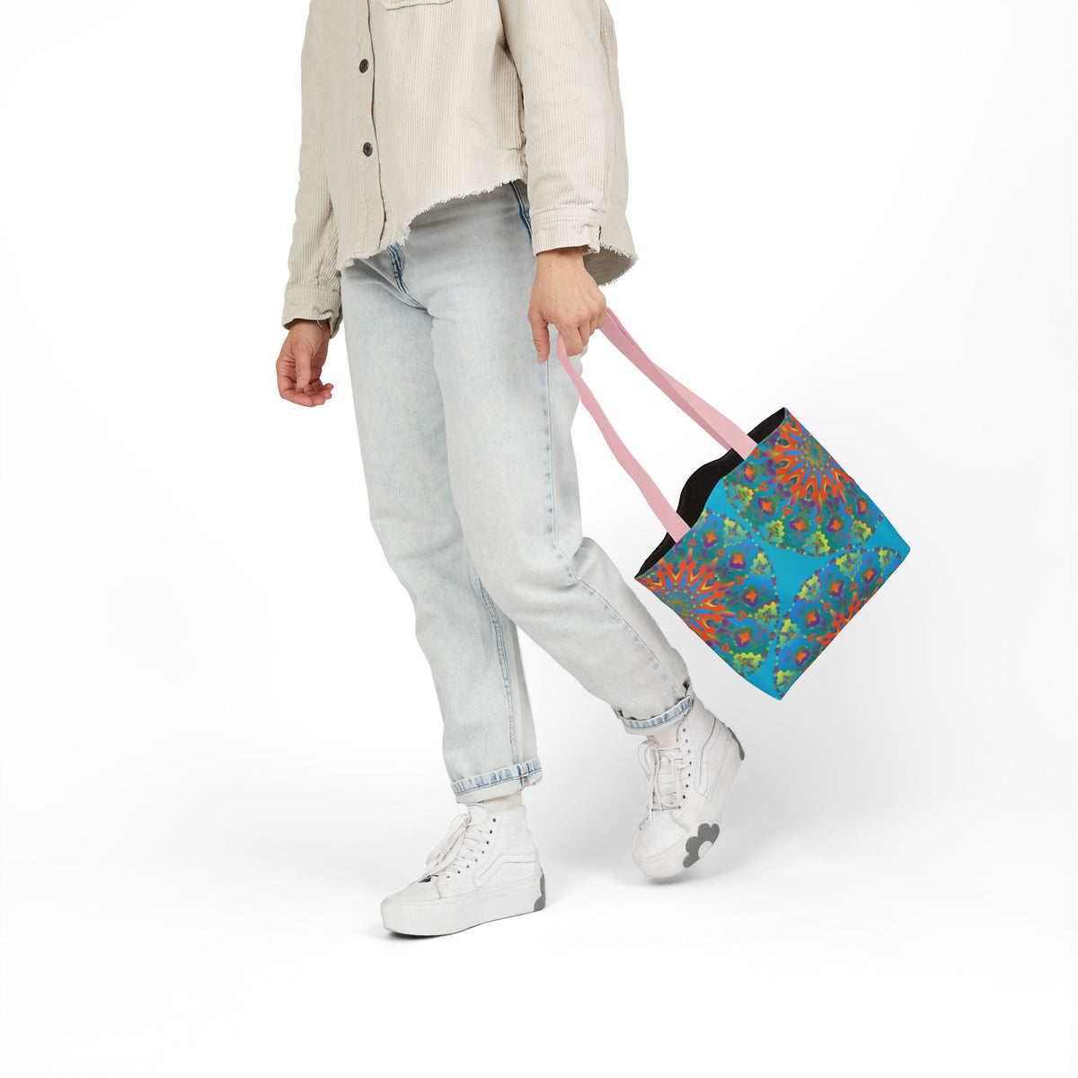 Canvas Tote Bag in Bright Tropical Colors for Summer Fun