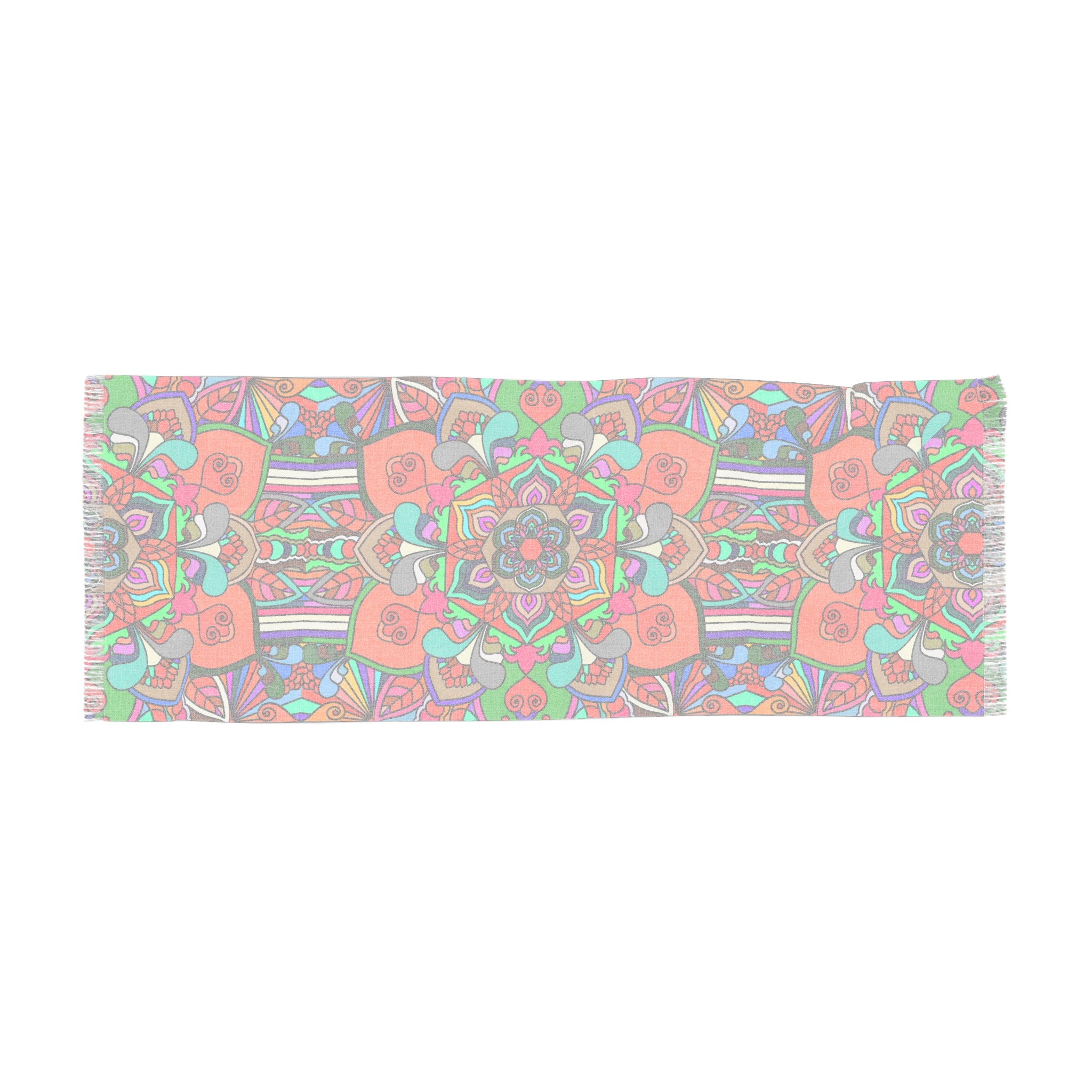Floral Orange Mandala Light Scarf