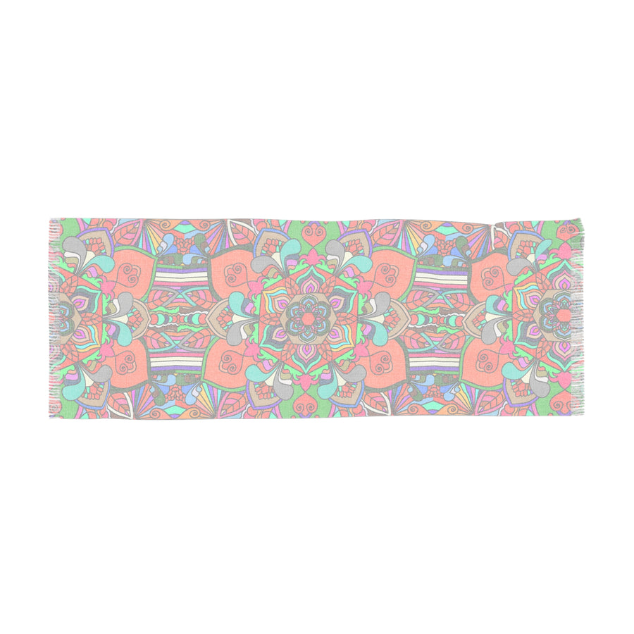 Floral Orange Mandala Light Scarf