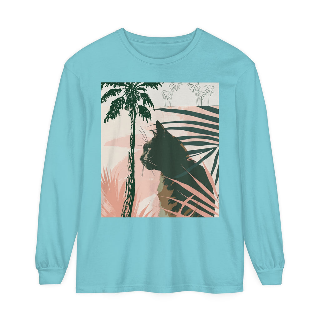 Black Cat Jungle Long Sleeve T-Shirt with comfortable fit alt text 12