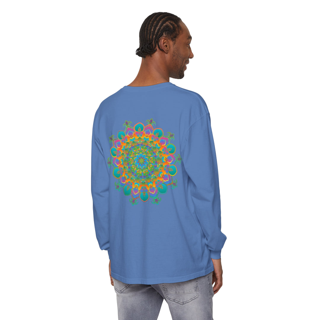 Colorful and intricate mandala design long sleeve unisex t-shirt