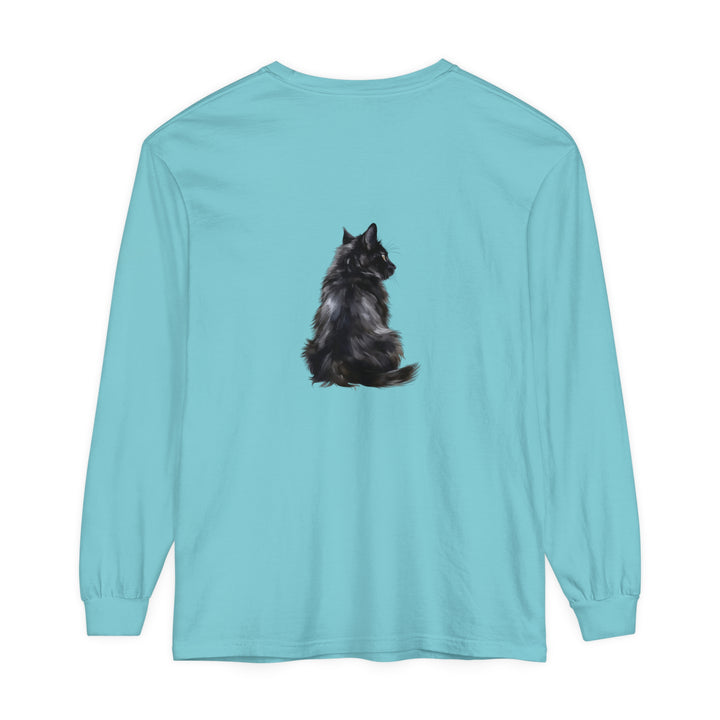 Black Cat Mystique Long Sleeve T-Shirt featuring a mysterious feline design