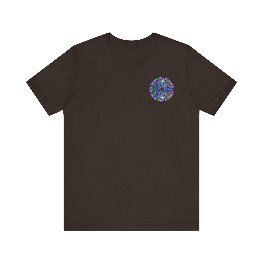 Colorful mandala t-shirt featuring intricate spiritual design for inner peace