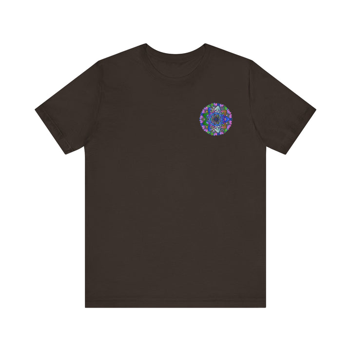 Colorful mandala t-shirt featuring intricate spiritual design for inner peace