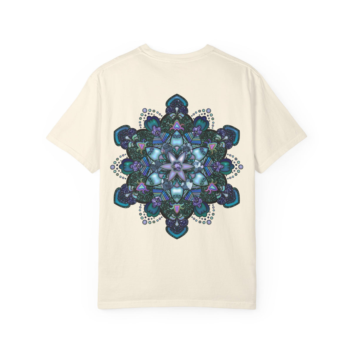Mandala T-Shirt – Blue Purple Boho Geometric Floral Design