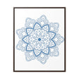 Beautiful Mandala Handmade Art in Steel Blue, Vertical Gallery Canvas Wrap