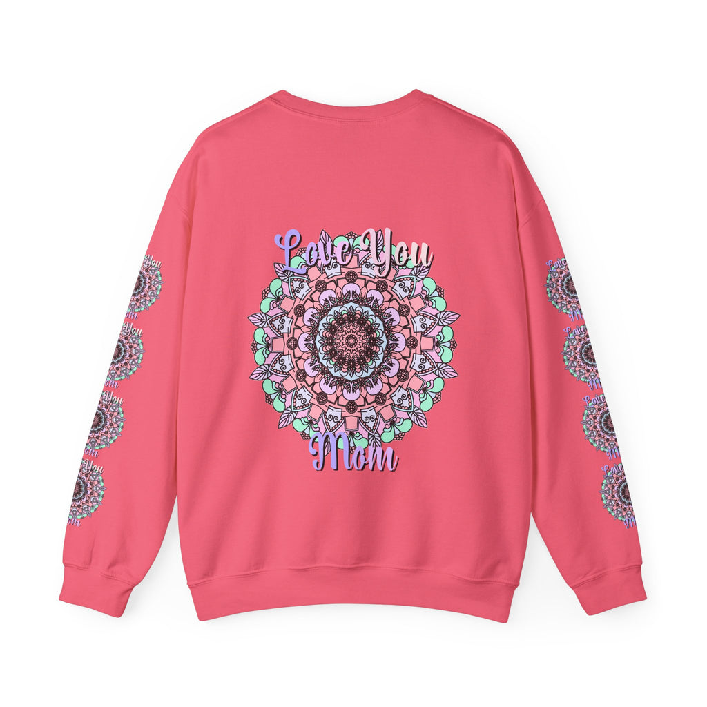 Felpa girocollo ispirata al mandala per mamme in tenui colori pastello