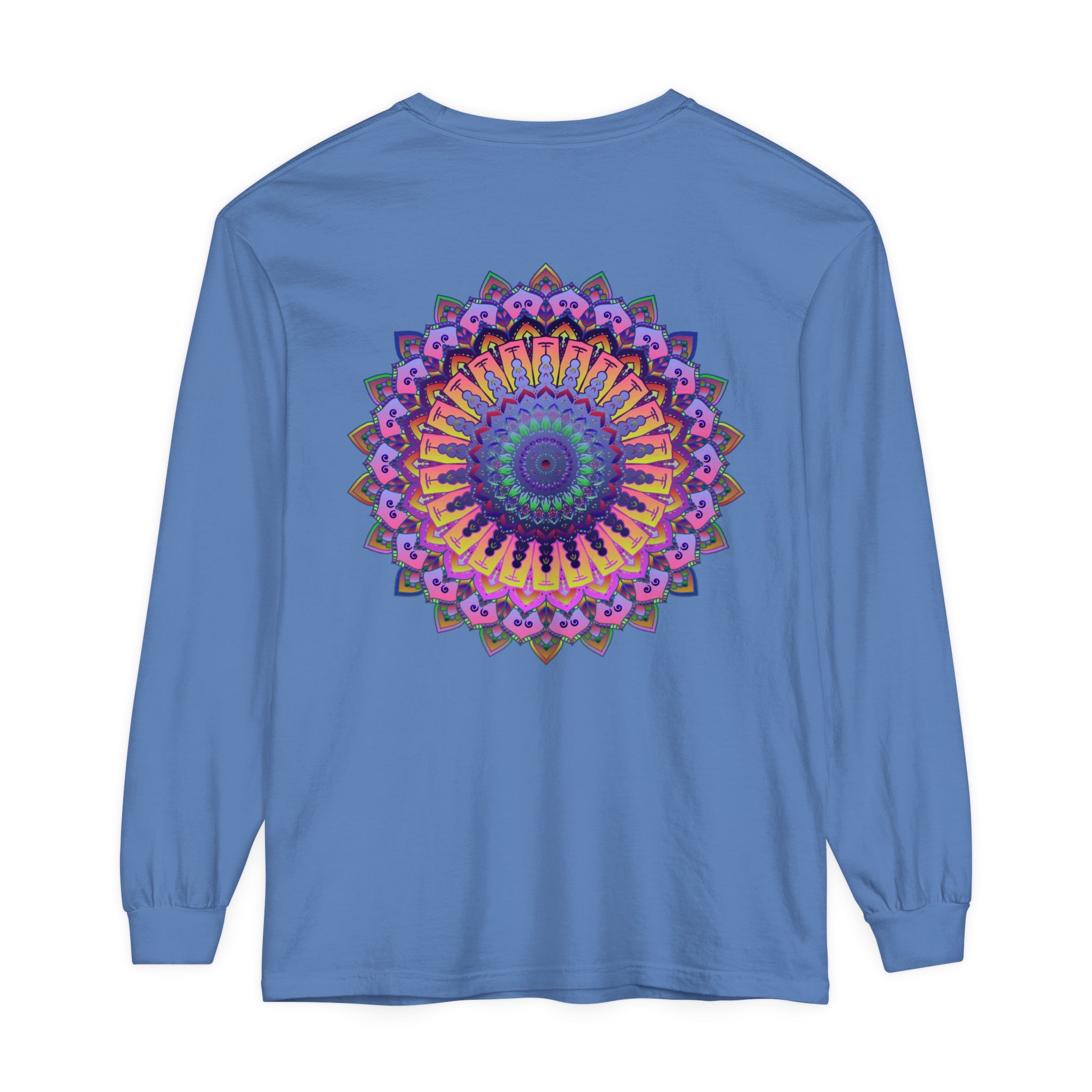 Intricate Mandala Unisex Long Sleeve T-Shirt with vibrant and detailed design