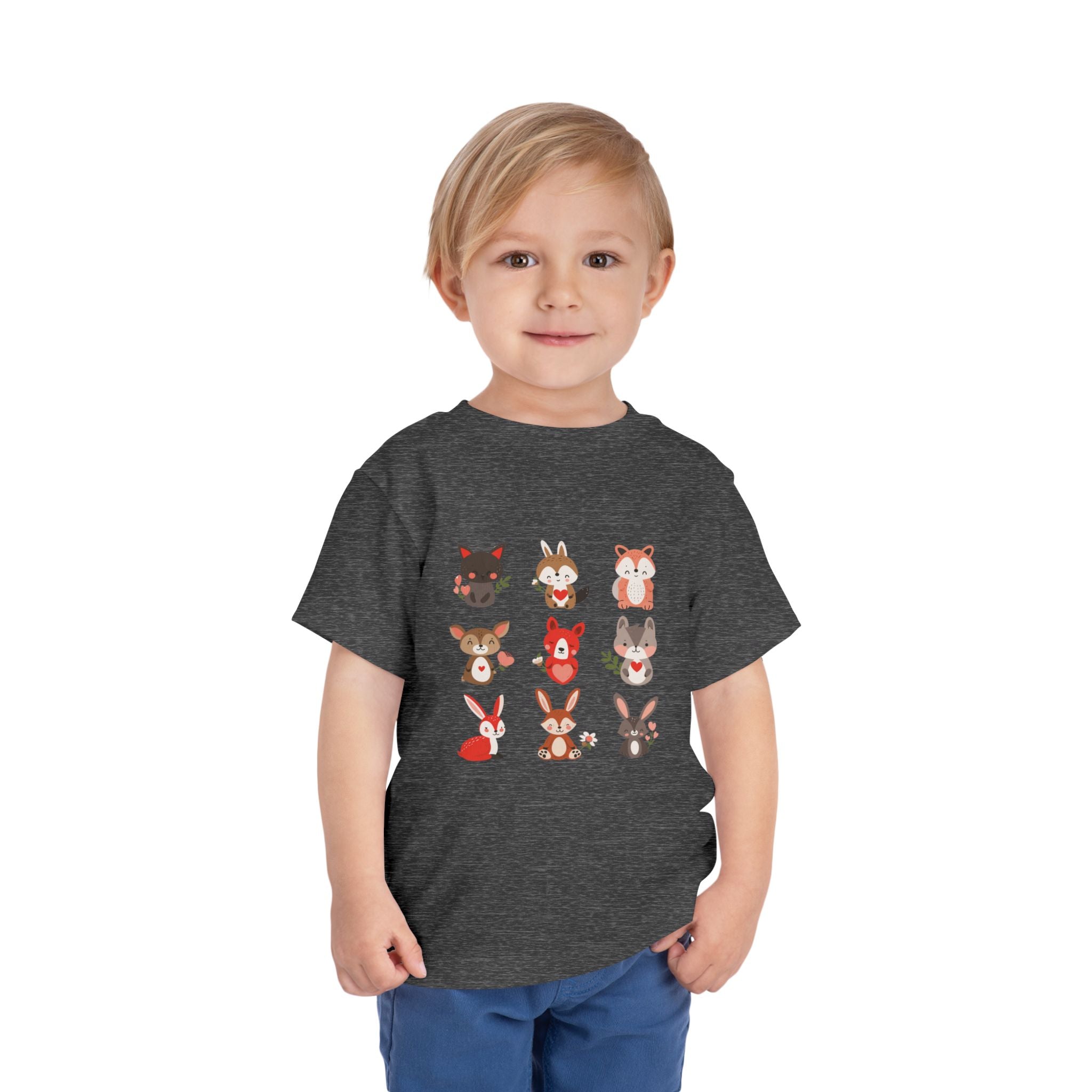 Animal Love Kleinkind T-Shirt, süße Cartoon Tiere T-Shirt für Kinder 