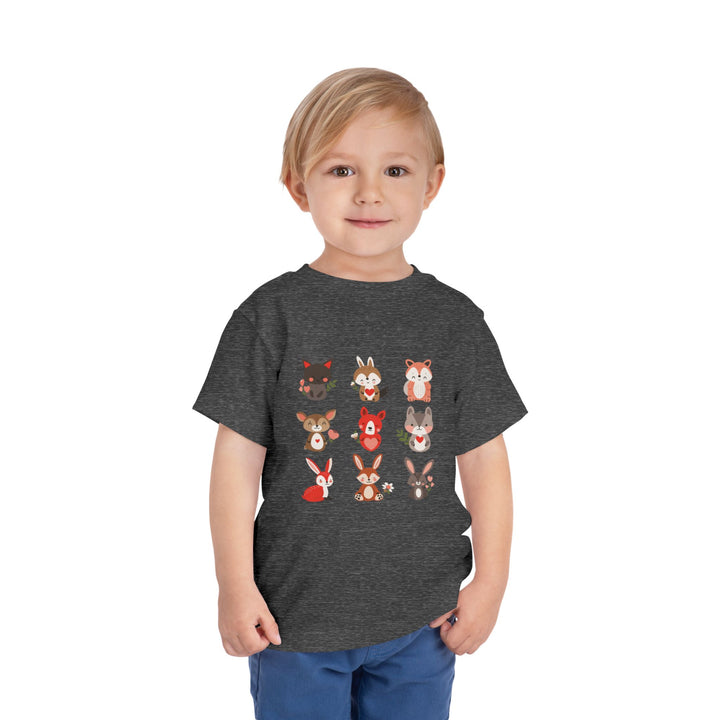 Animal Love Toddler Tee, Cute Cartoon Animals T-Shirt for Kids