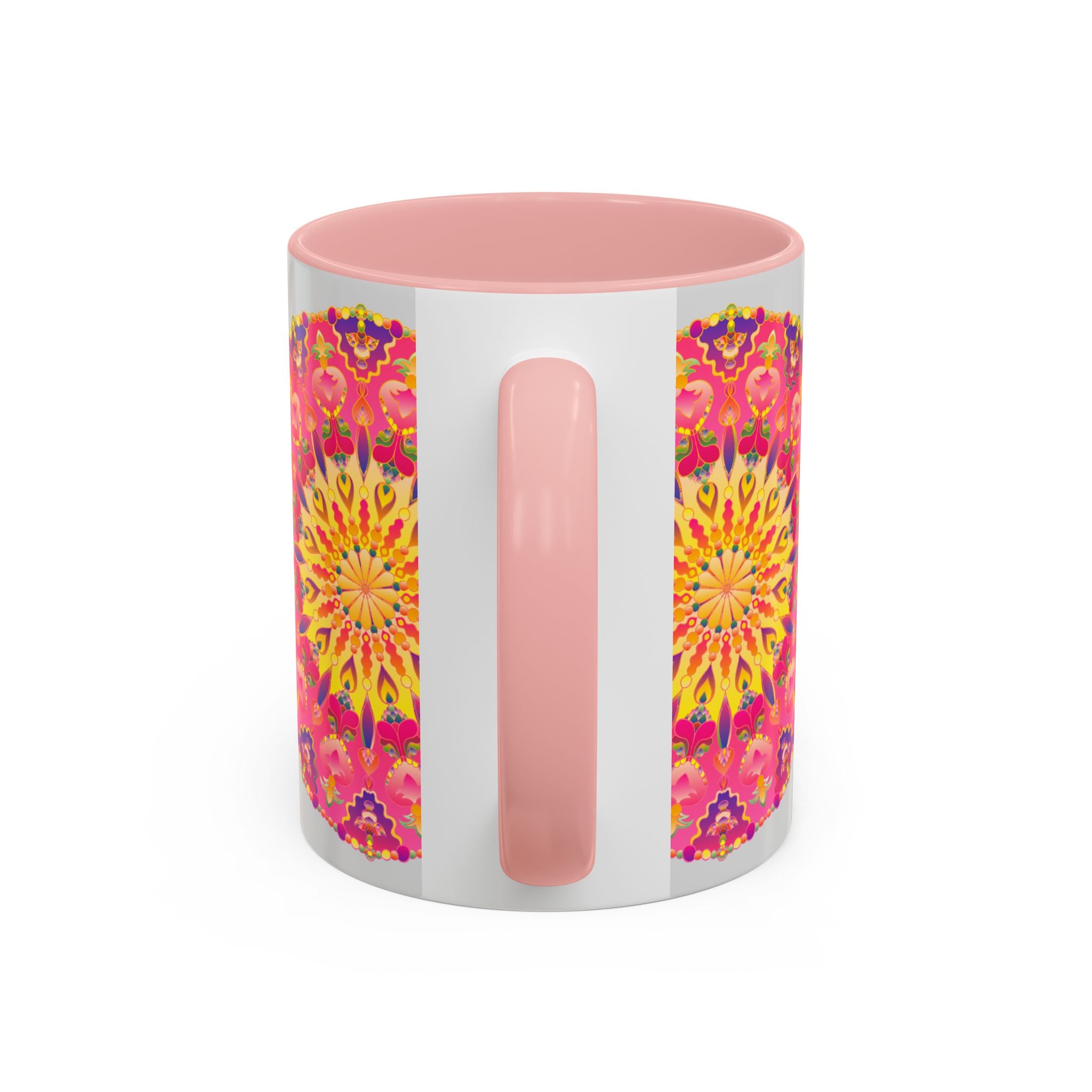 Colorful mandala art mug perfect for morning coffee