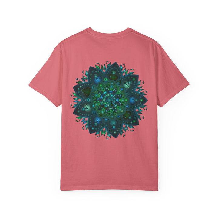 Intricate hand-drawn mandala design on a unisex t-shirt, perfect for casual wear