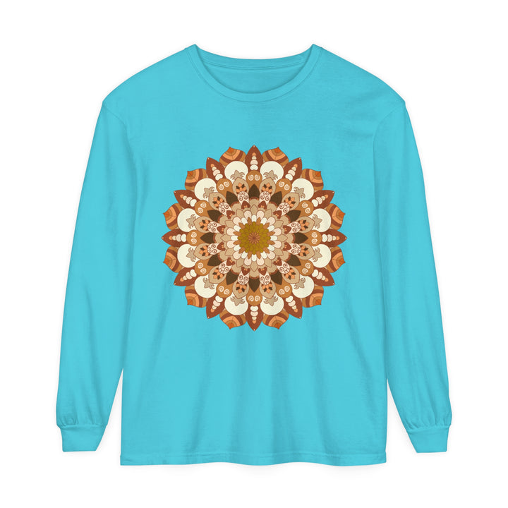 Detailed mandala design on unisex long sleeve t-shirt