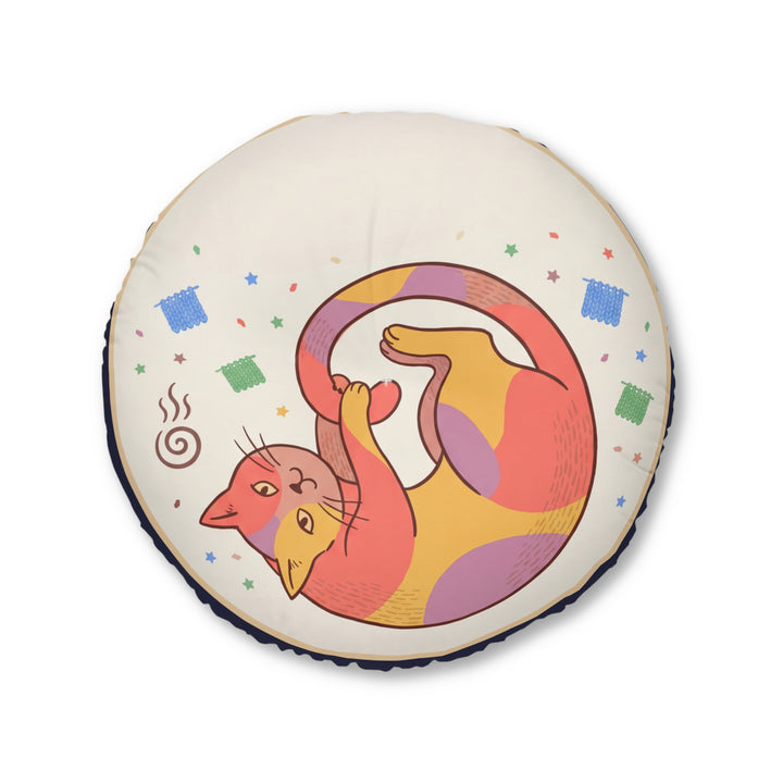 Boho-Kissen mit Katzenmotiv, Winter-Halbmond