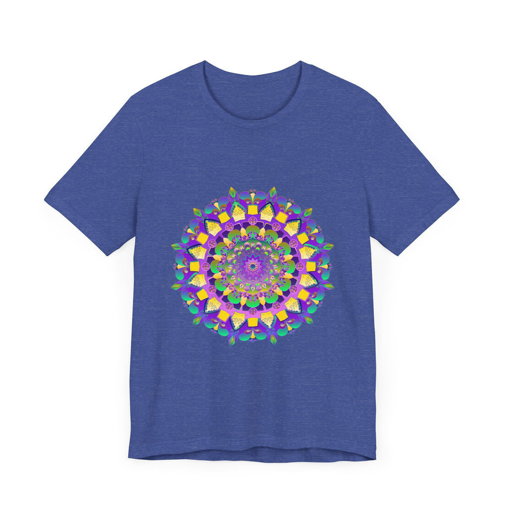 Colorful and intricate mandala design tee promoting peace and harmony