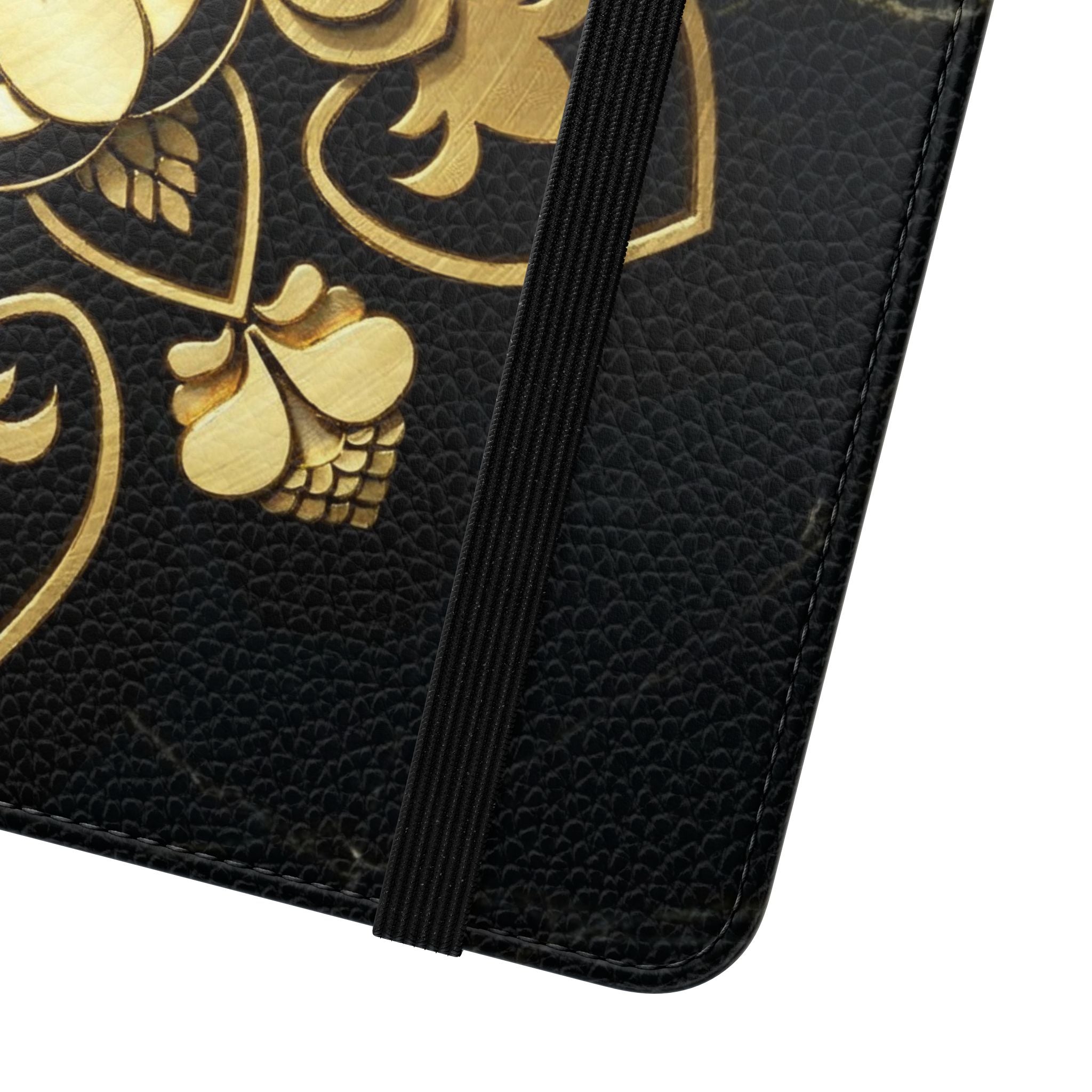 Gold Mandala Flip Phone Case – Luxury Floral Wallet Cover