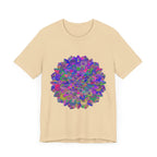 A colorful and intricate mandala design adorns this Vibrant Mandala T-Shirt, featuring spiritual art