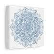 Handmade Mandala Art with Steel Blue Mandala Design on Matte Canvas