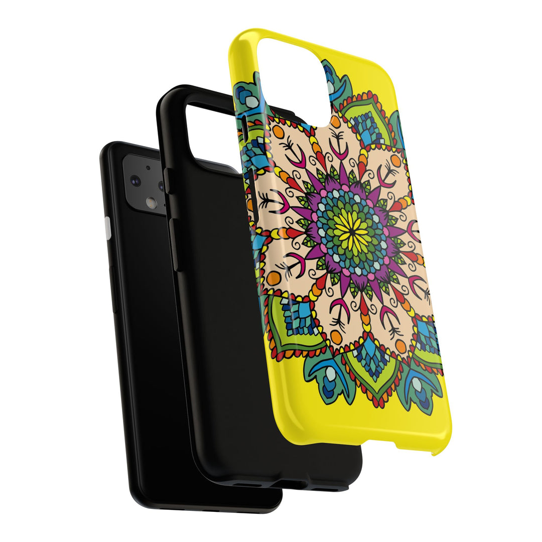 Intricate Floral Yellow Phone Case for Bold Protection and Style