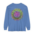 Colorful and intricate mandala design on a unisex long sleeve t-shirt