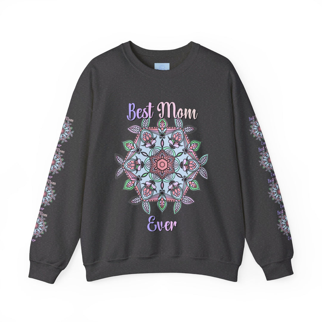 Cozy and stylish unisex crewneck sweatshirt with 'Best Mom Ever' design