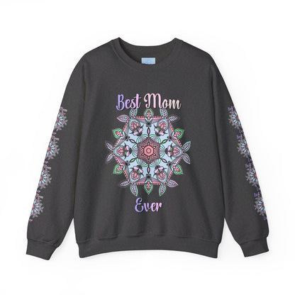 Cozy and stylish unisex crewneck sweatshirt with 'Best Mom Ever' design