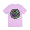 Vibrant blue Mandala Peace Tee with intricate spiritual design promoting inner harmony and peaceful energy