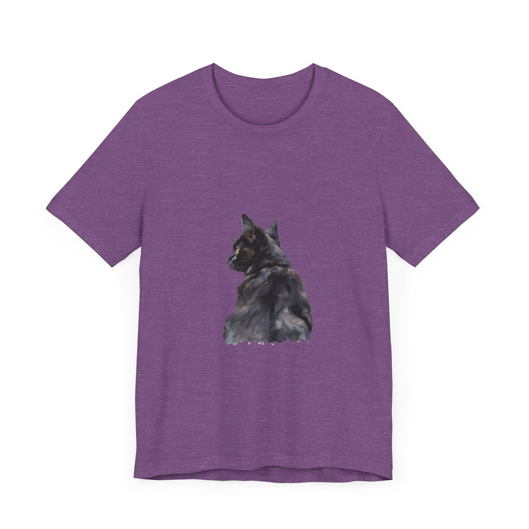 Beautiful watercolor black cat tee, perfect for cat lovers and fashion enthusiasts