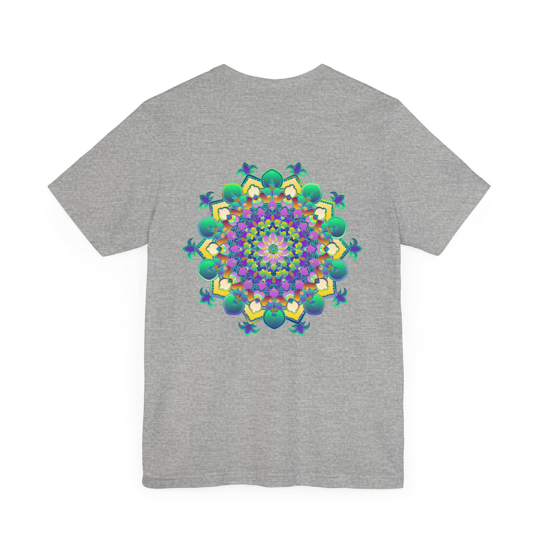 A beautiful and colorful mandala design tee promoting spiritual peace and harmony