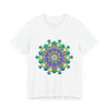 Colorful Mandala Meditation Tee featuring vibrant colors and intricate design promoting peace, tranquility, and mindfulness during meditation and relaxation