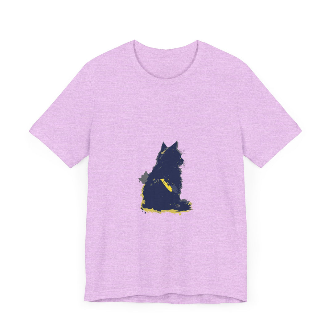 Blue Cat Mystery T-Shirt with a trendy and cool cat design on the front