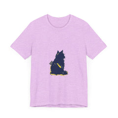 Blue Cat Mystery T-Shirt with a trendy and cool cat design on the front