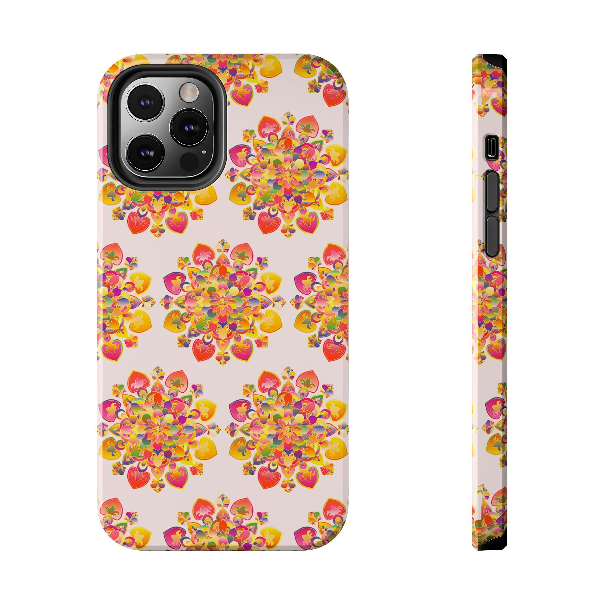 Phone Case - Hand-Drawn Mandala Art - Light Pink Long Description 12