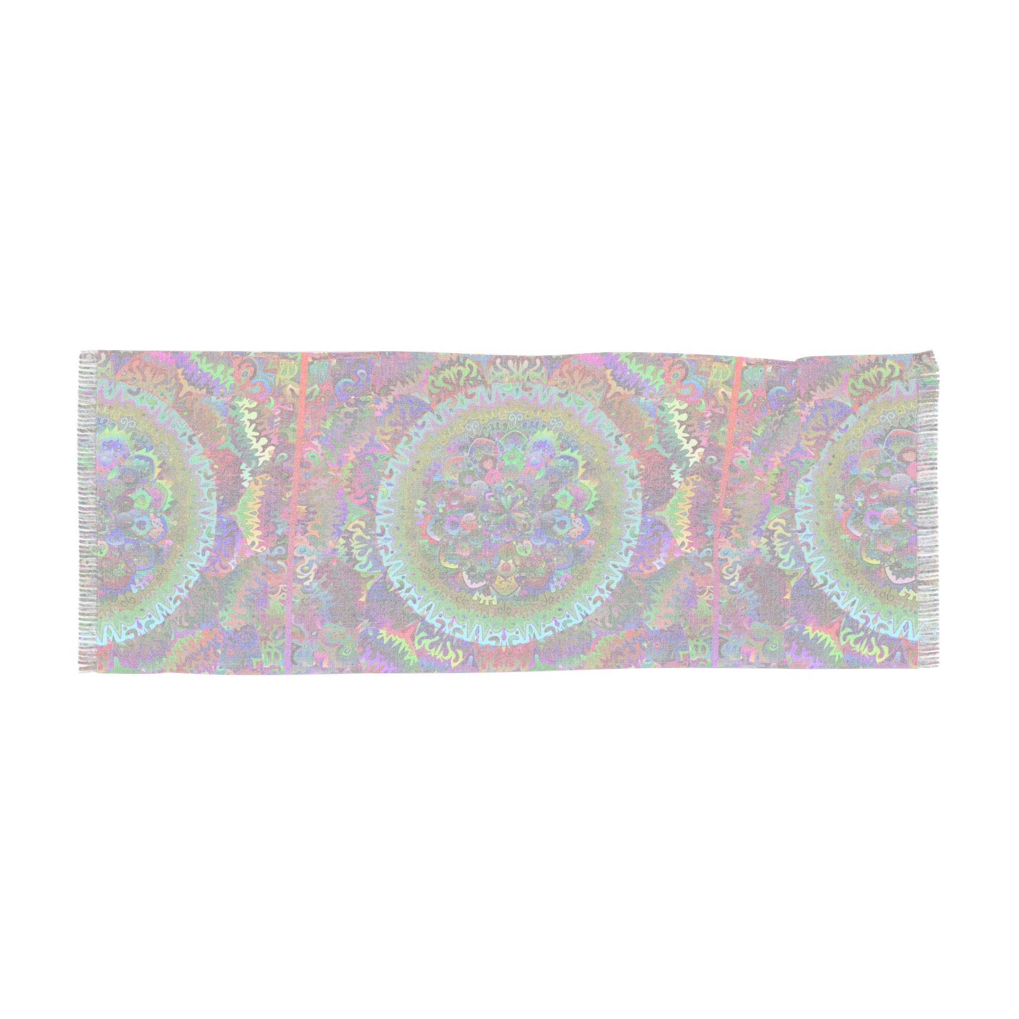 Mandala Multicolor Light Scarf — Intricate Hues, Boho Wrap