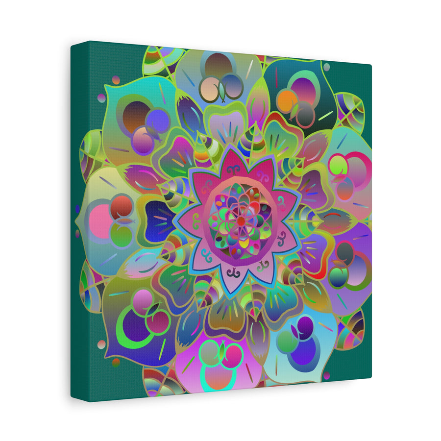 Vibrant Mandala Matte Canvas Wall Art — Colorful Boho Stretched Canvas
