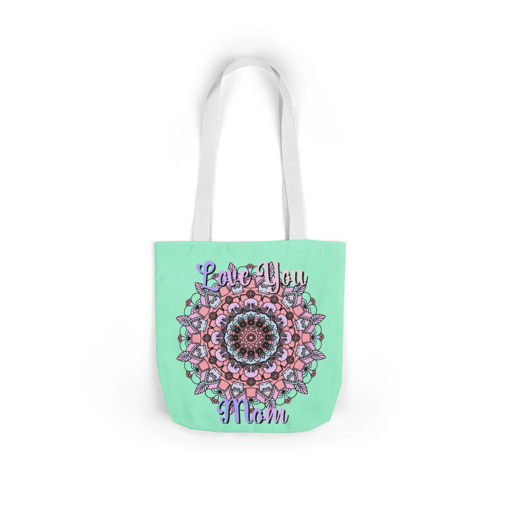 Mandala 'Love You Mom' Canvas Tote — Floral Mother's Day Gift Bag