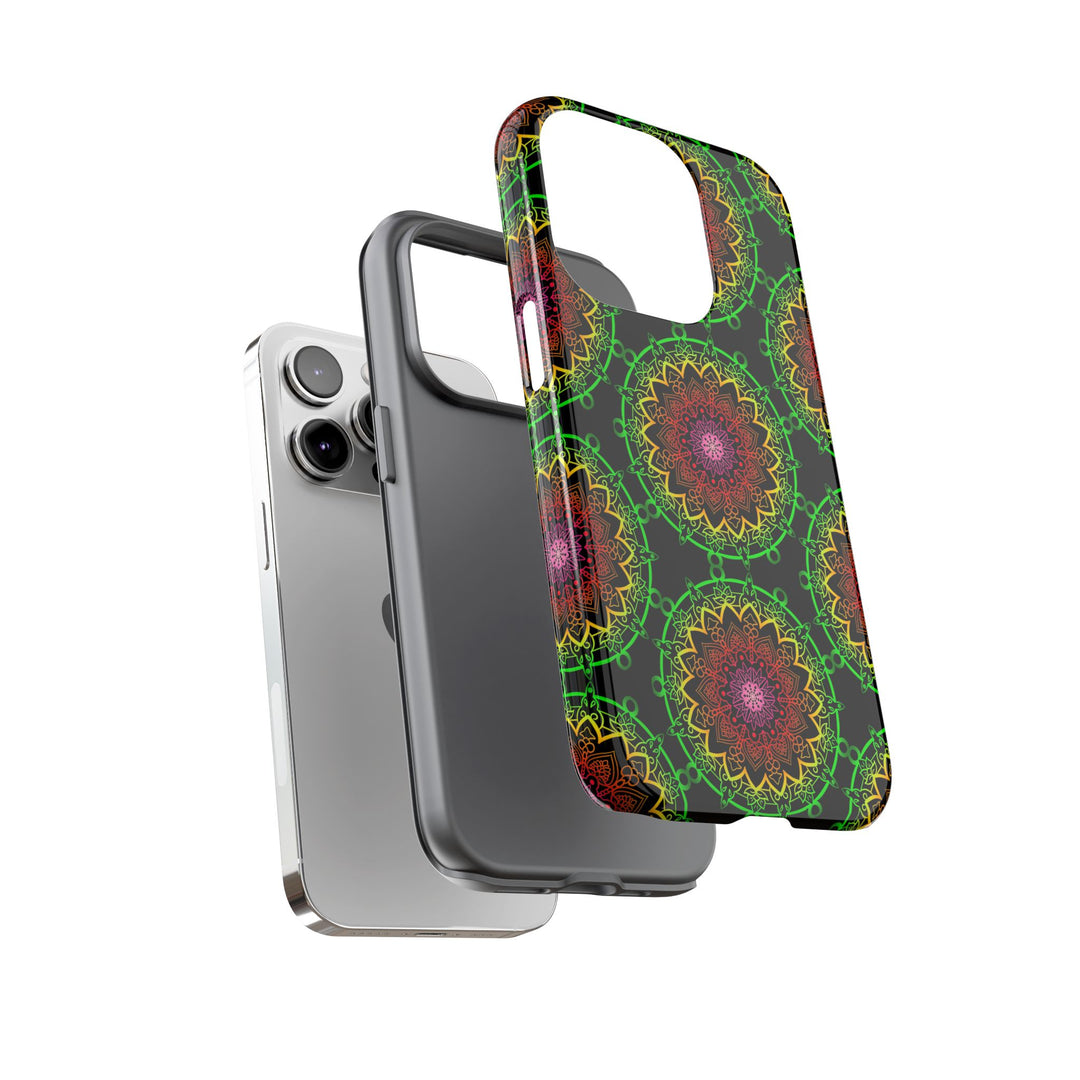 Artistic Mandala Phone Case with Bold Patterns and Modern Flair