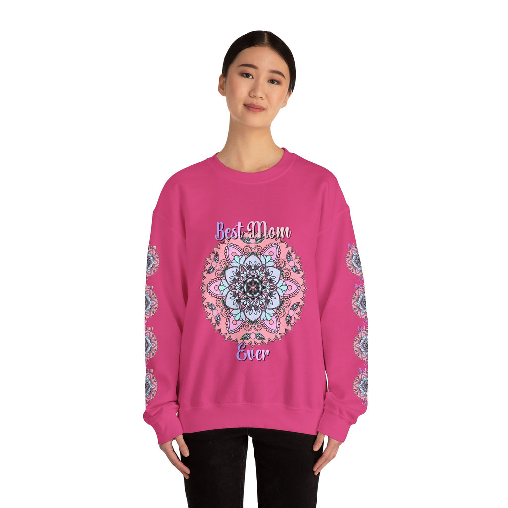 Felpa con stampa Mandala intricata "La mamma migliore di sempre"